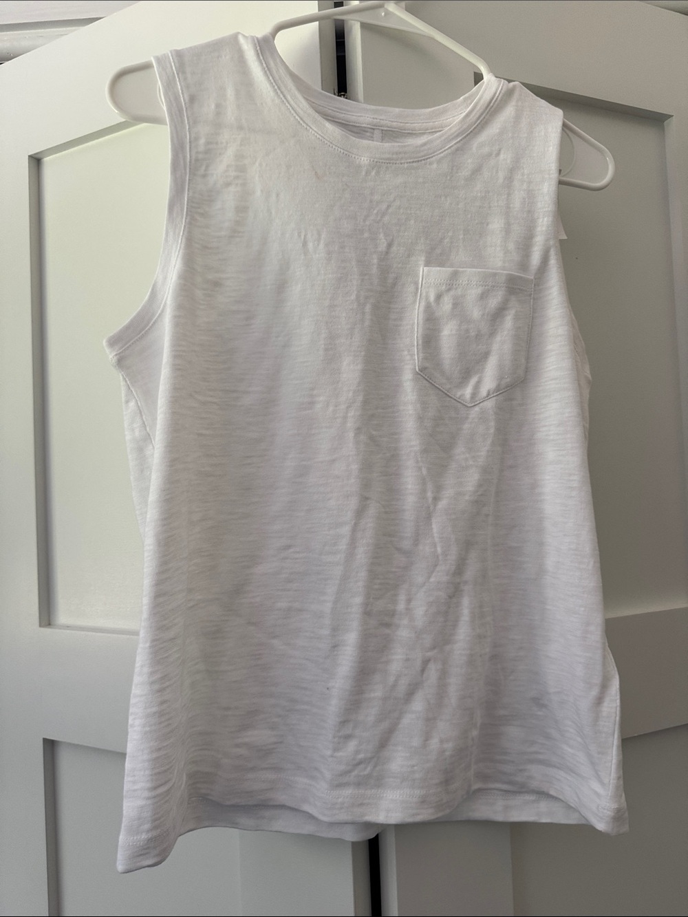 J. Crew White Sleeveless Pocket Tank